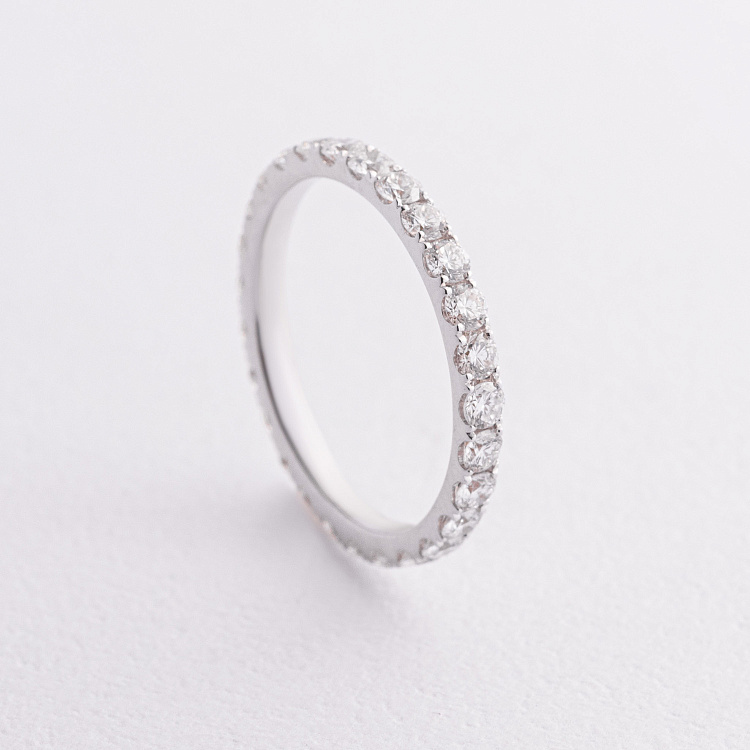 Золота каблучка з доріжкою діамантів кб0612mi від ювелірного магазину Онікс