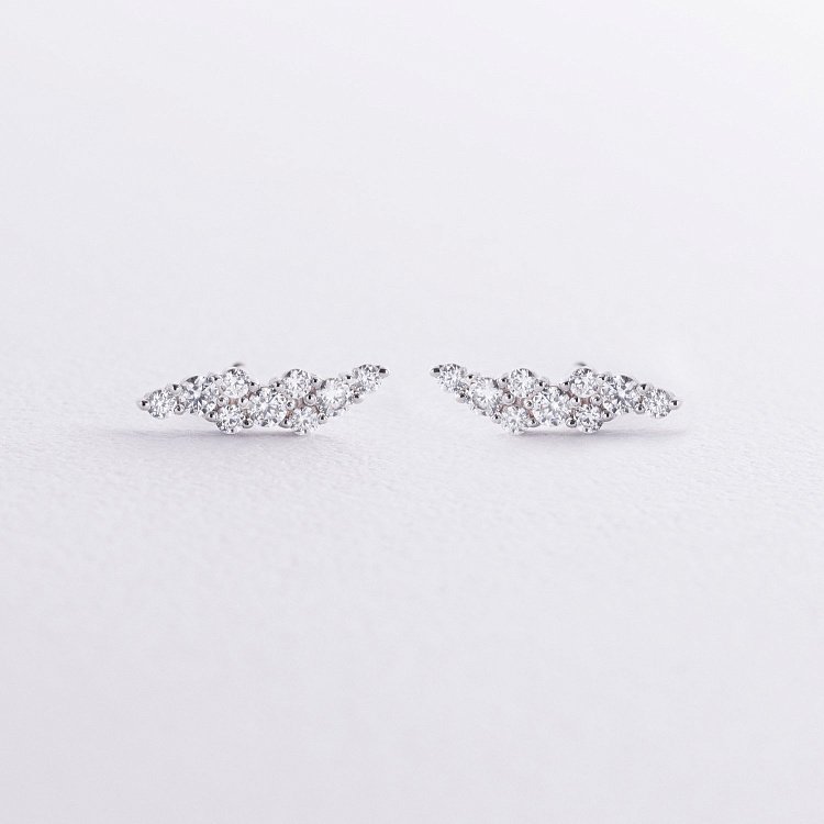 Сережки - пусети "Carla" з фіанітами (біле золото) с09129 від ювелірного магазину Онікс