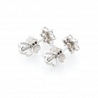 Золоті сережки-пусети "Квіточки" з діамантами Е0323 от ювелирного магазина Оникс - 1