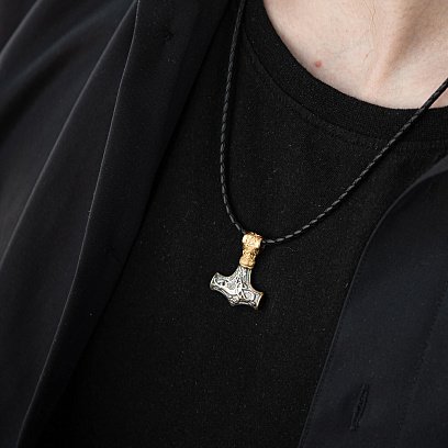 Срібна підвіска "Молот Тора" 132888 №4