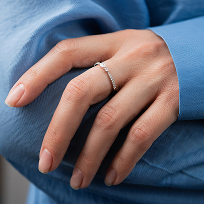 Золотое кольцо с бриллиантами кб0690ri №4