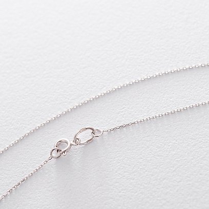 Золотое колье с крестиком (черные и белые фианиты) кол00816 №6