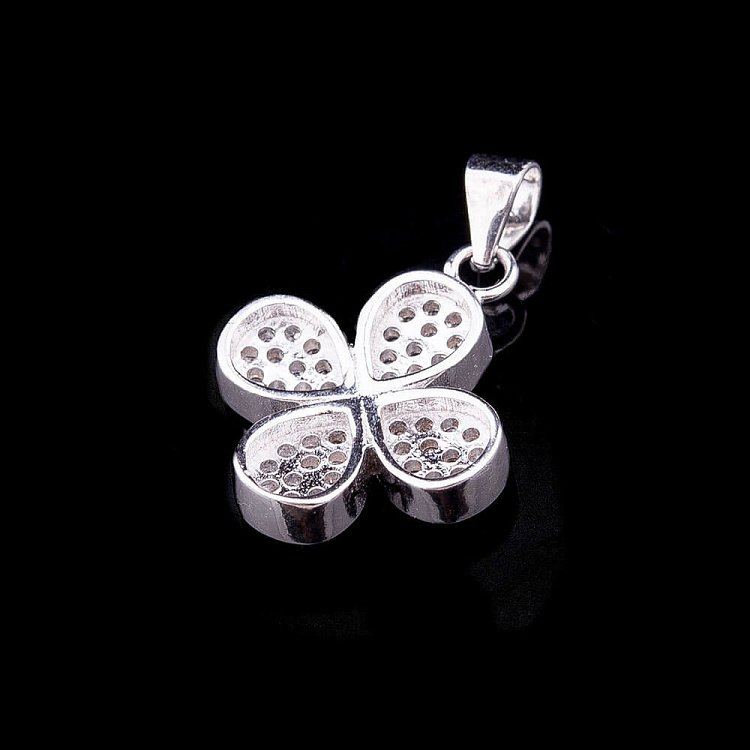 Серебряная подвеска "Клевер" с фианитами 132222 от ювелирного магазина Оникс - 3