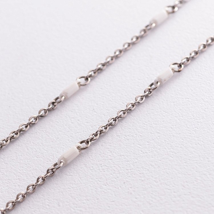 Мужское колье "Крест" из серебра и белой керамики ZANCAN EXC367-B от ювелирного магазина Оникс - 3