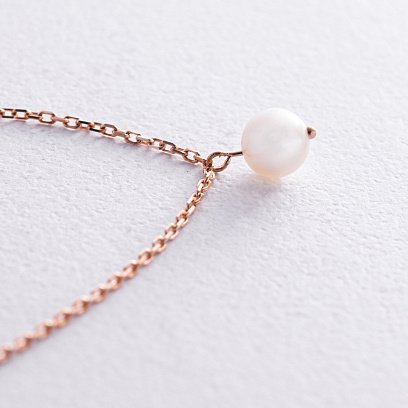 Колье с жемчужиной (красное золото) кол02402 №3