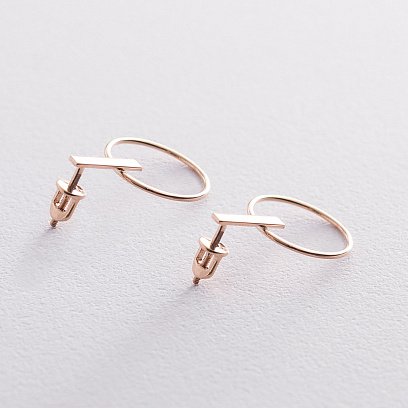 Золоті сережки - пусети "Впевненість" с06681 №3