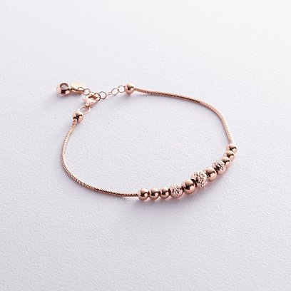 Браслет "Шарики" в красном золоте б04983