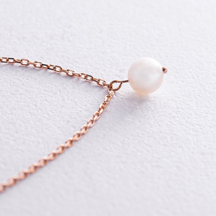 Колье с жемчужиной (красное золото) кол02402 от ювелирного магазина Оникс - 2