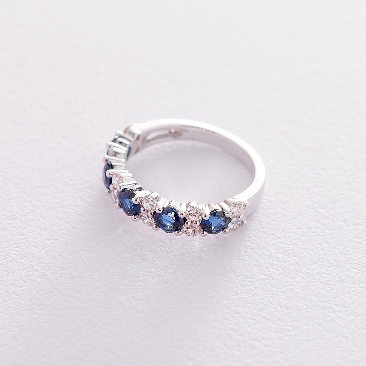 Золотое кольцо с бриллиантами и сапфирами кб0290ai от ювелирного магазина Оникс - 2