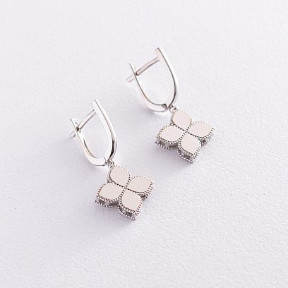 Золотые серьги "Клевер" с07430