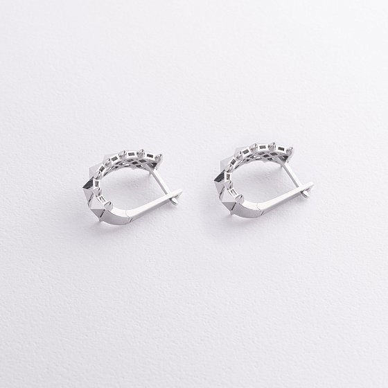 Серьги "Clara" в белом золоте с09423 №3