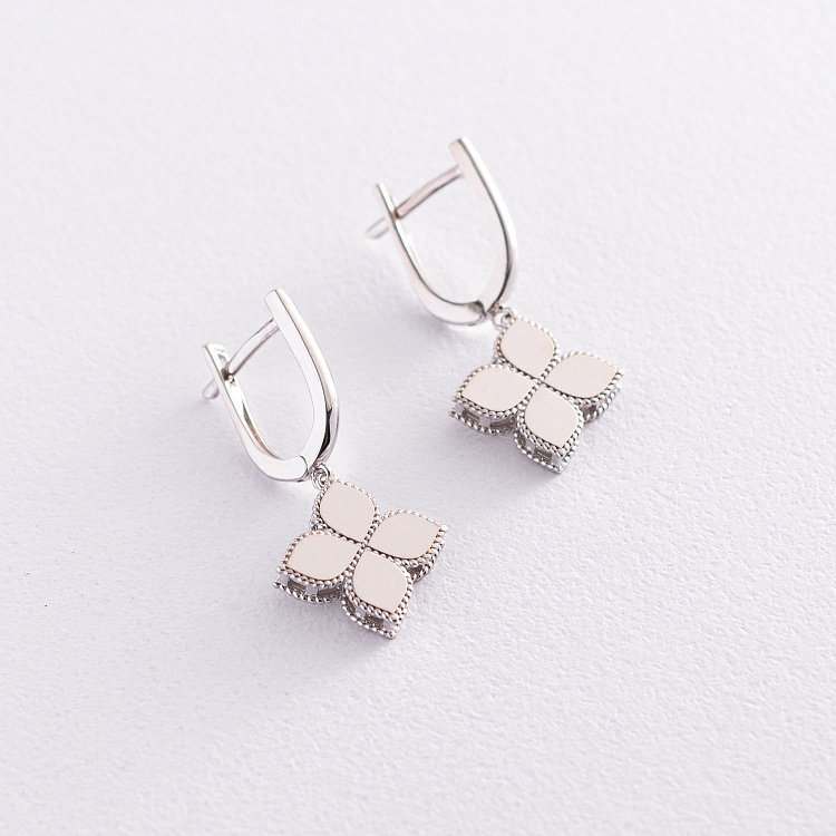 Золотые серьги "Клевер" с07430 от ювелирного магазина Оникс