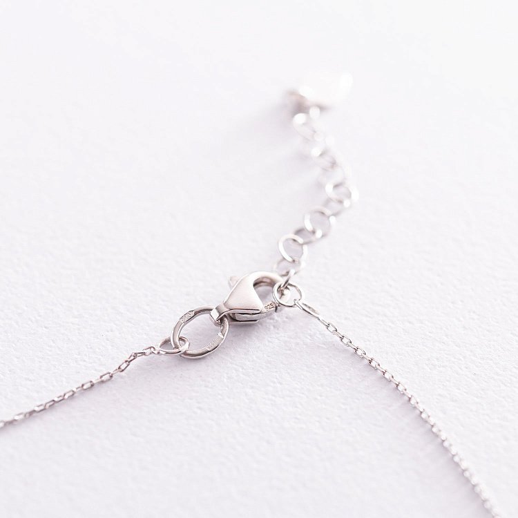 Срібне кольє (різнокольорові фіаніти) 181115 від ювелірного магазину Онікс - 5