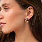 Золотые серьги с итальянской застежкой с05663 от ювелирного магазина Оникс