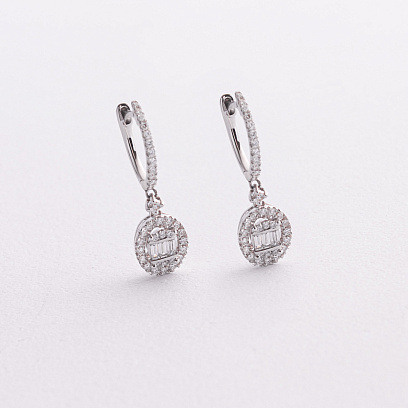 Золоті сережки з діамантами сб0625lg