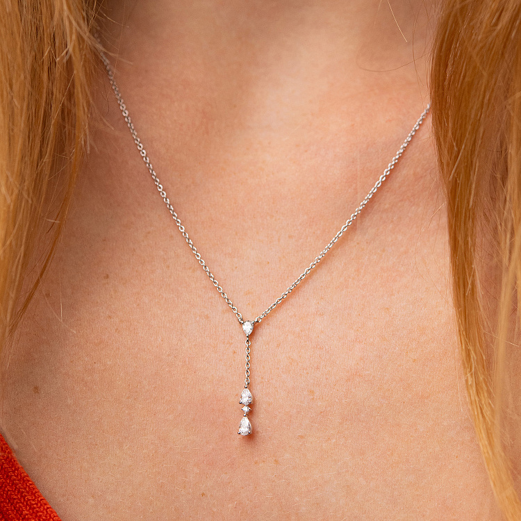 Золоте кольє - краватка з діамантами колб0153nl від ювелірного магазину Онікс - 3