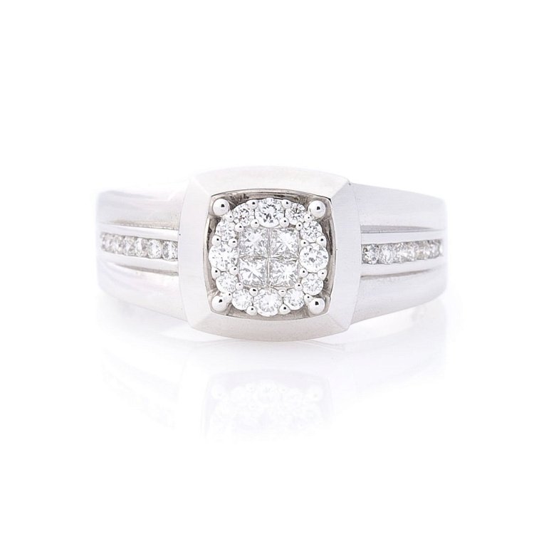 Золота печатка з діамантами кб0180cha від ювелірного магазину Онікс - 2