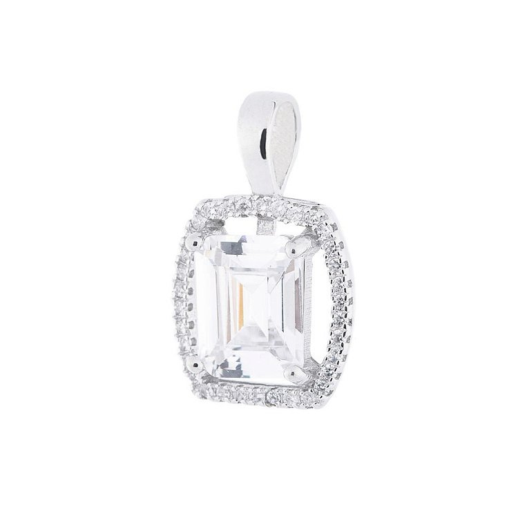 Серебряная подвеска с фианитами 132453 от ювелирного магазина Оникс