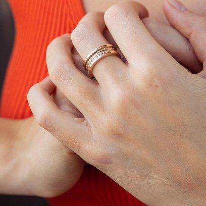 Кольцо "Gina" в красном золоте к07570 №4