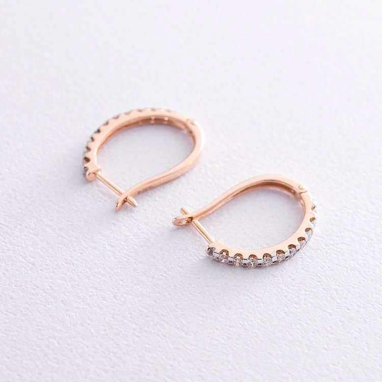 Золоті сережки з діамантами с2828 від ювелірного магазину Онікс - 2