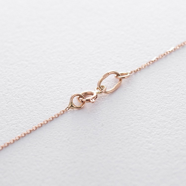 Золотое колье с фианитом кол00718 от ювелирного магазина Оникс - 3