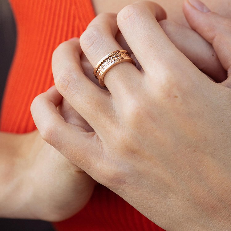 Кольцо "Gina" в красном золоте к07570 от ювелирного магазина Оникс - 3