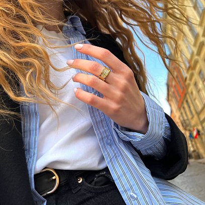 Каблучка "Gina" у жовтому золоті к07391 №24