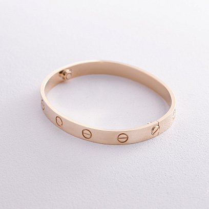 Жорсткий браслет "Love" із жовтого золота б05146 №5