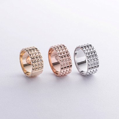 Широкое кольцо "Бьянка" в белом золоте к07999 №6