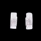 Срібні сережки "Кільця" з фіанітами 121677 от ювелирного магазина Оникс - 3