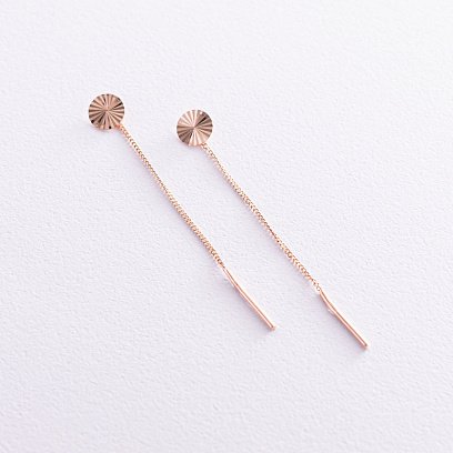 Золоті сережки-протяжки "Парасольки" с06269