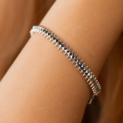 Жорсткий браслет у білому золоті б05328 №2