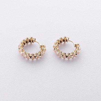 Серьги - кольца "Gemma" в желтом золоте с08254 №3