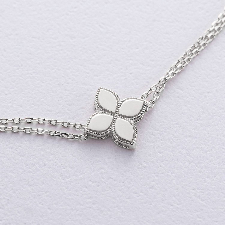 Браслет "Конюшина" в білому золоті б05402 від ювелірного магазину Онікс - 2