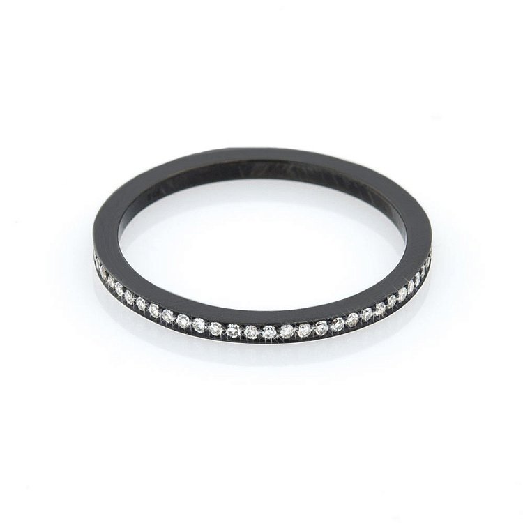 Золотое кольцо с бриллиантами (оксидирование) кб0114ch - 3 Золотое кольцо с бриллиантами (оксидирование) кб0114ch от ювелирного магазина Оникс - 3