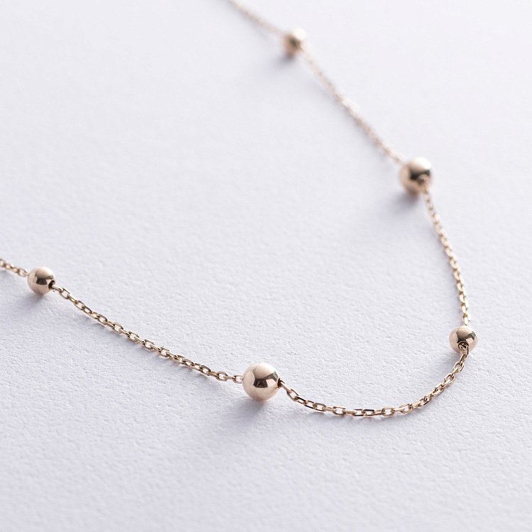 Колье "Шарики" в желтом золоте кол02457 от ювелирного магазина Оникс - 1