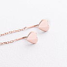 Золоті сережки - протяжки "Сердечки" с09651 от ювелирного магазина Оникс - 1