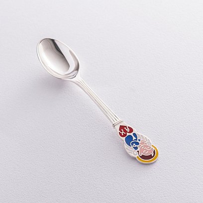 Срібна ложка з ангелом (емаль) 990069a