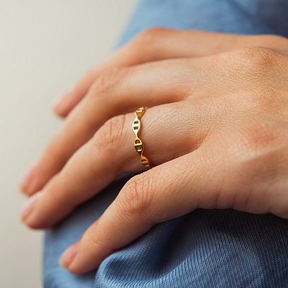 Каблучка "Helen" у жовтому золоті mini к08432 №5