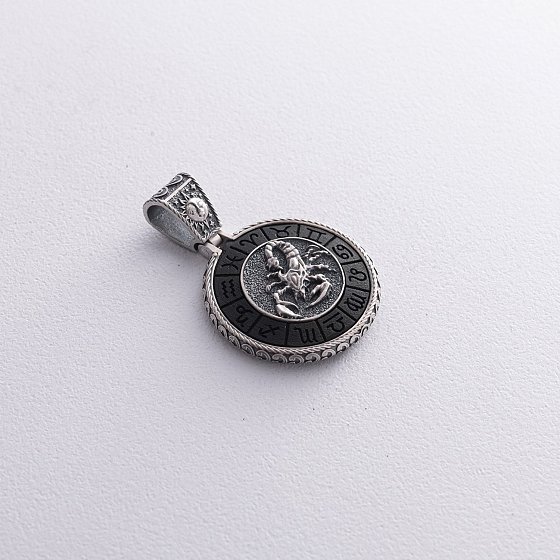 Серебряный кулон "Знак зодиака Скорпион" с эбеном 1041скорпіон №5