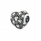 Шарм серебряный "Сердце с фианитом" 132575 от ювелирного магазина Оникс - 1