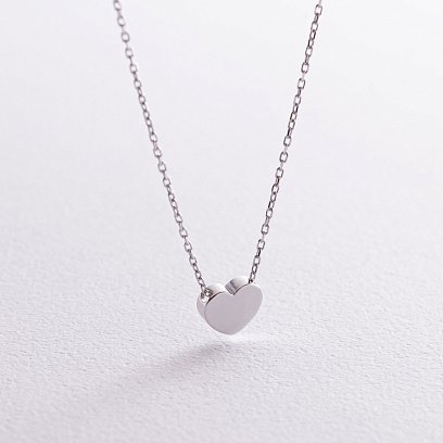 Колье "Сердечко" в белом золоте кол01253