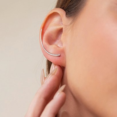 Срібна моносережка - клаймбер (на праве вушко) 912-00928 №3