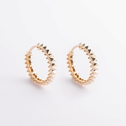 Сережки - кільця в жовтому золоті с09550