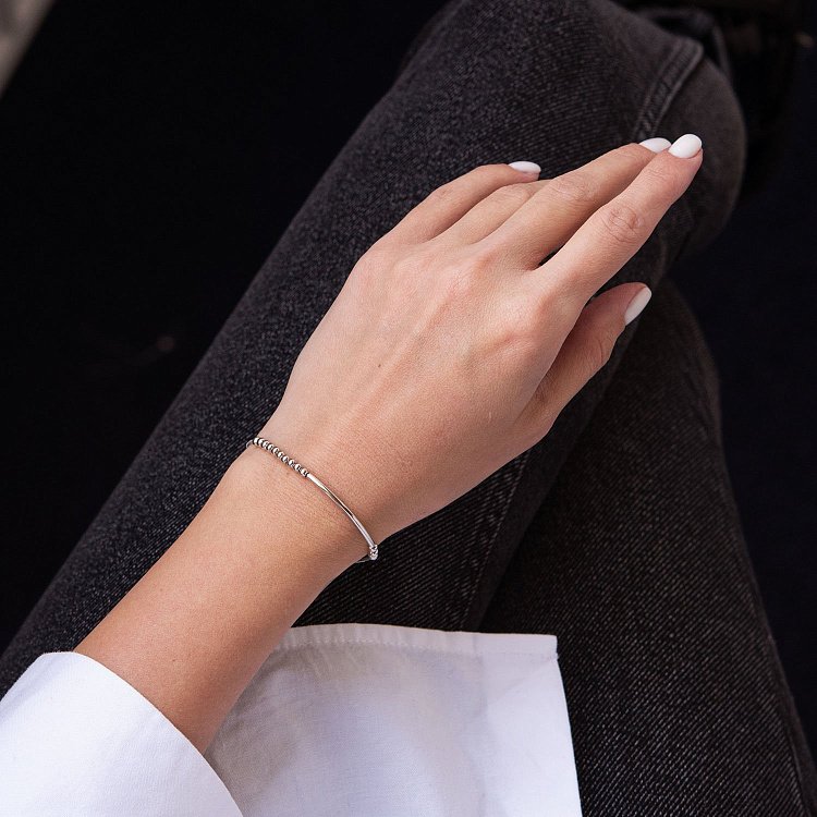 Серебряный браслет "Шарики" 141363 от ювелирного магазина Оникс - 1