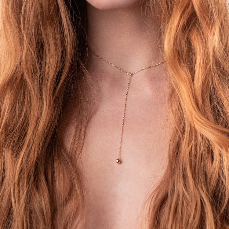 Колье "Шарик" в желтом золоте 860354М от ювелирного магазина Оникс - 2