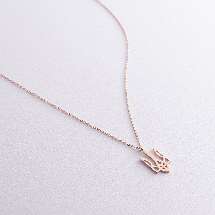 Кольє "Герб України - Тризуб" у червоному золоті (великий) кол02414 від ювелірного магазину Онікс - 5