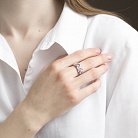 Серебряное кольцо с разноцветными фианитами 112157 от ювелирного магазина Оникс - 3