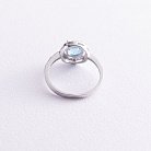 Золотое кольцо с голубым топазом и фианитам к04628 от ювелирного магазина Оникс - 2