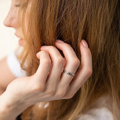 Кольцо "Цепочка" в белом золоте к07449 №4